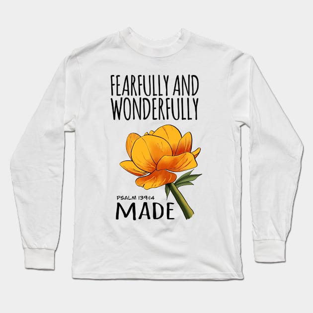 Fearfully And Wonderfully Made Long Sleeve T-Shirt by OzzieClothingC0